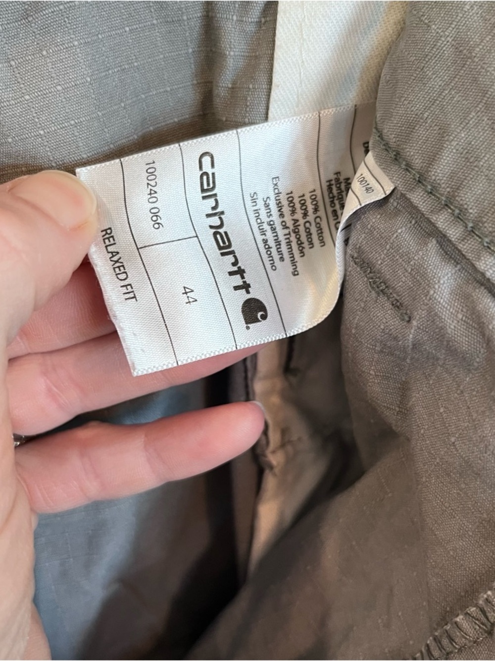 Carhartt Relaxed Fit Shorts Gray Mens 44 Canvas Outdoor Workwear - Picture 6 of 6